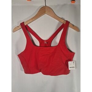 FP Movement Red Berry Racerback Sports Bra Square Neck Size L NWT OB1722280